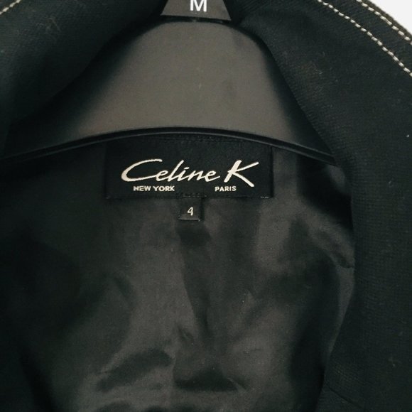 CELINE K, GORGEOUS BLACK JEAN BELTED JACKET, SZ. 4 - Picture 4 of 10